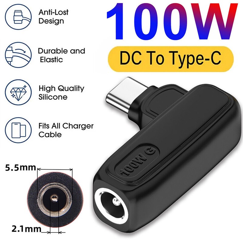 New 100W PD USB C to DC 5.5x2.1mm Adapter Type C Power Charger Converter gallery