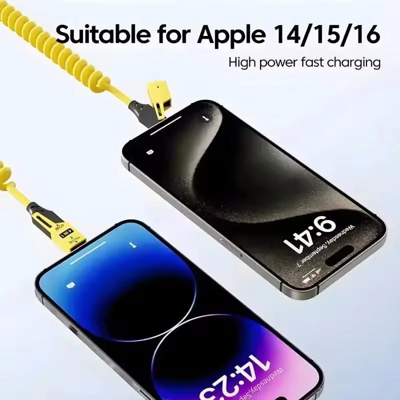 4 in 1 Fast Charging Cable USB A / Type C to Type C Coiled PD 65W gallery