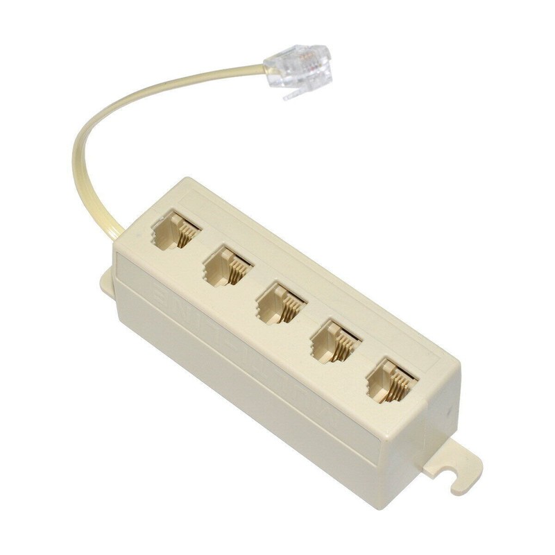 Five 5 Way Outlet 6P4C RJ11 RJ12 Telephone Phone Modular Jack Line Splitter gallery