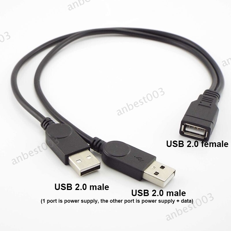 USB 2.0 3.0 A female To Dual USB male 2 Power male Female Splitter Cable