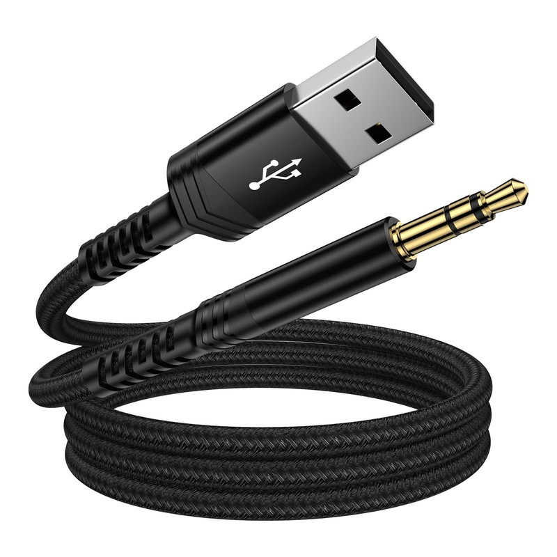 USB to 3.5mm Audio Aux Cable, 3FT USB Male to AUX Male Jack Adapter TRS Stere...