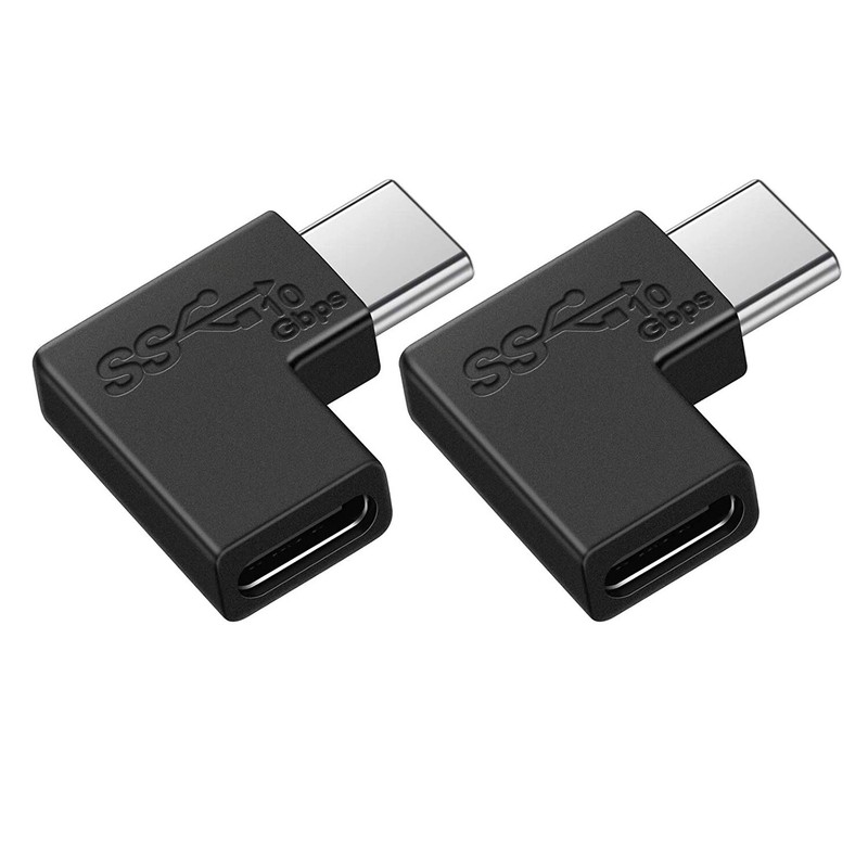 10x Right Angle Extender Quick Charge USB Type C 3.1 Male to 3.1 Female Adapter