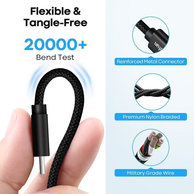 CLEEFUN Extra Long USB C Cable, 26ft / 8M, USB to USB C Power Cable - 26 Foot... gallery
