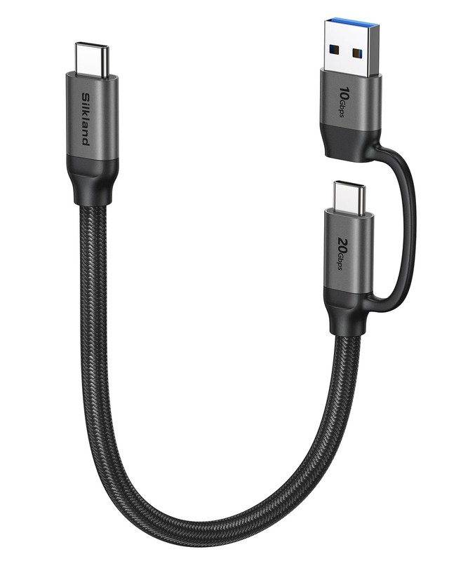 2 in 1 USB A to USB Data Cable 10Gbps, USB to USB 3.2 GEN 2x2 20Gbps Data Tra...