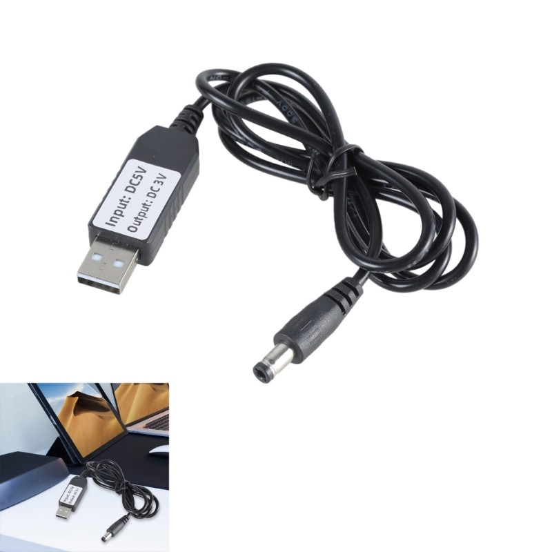 3.28ft Length 5V USB to 3V DC5521 Plug Male Power Adapter Line Charging Cord gallery
