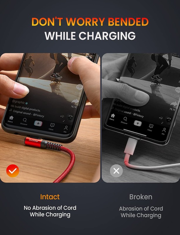 AINOPE Short USB C to USB C Cable 1.5FT 1 Pack 60W Fast Charging Nylon Braide... gallery