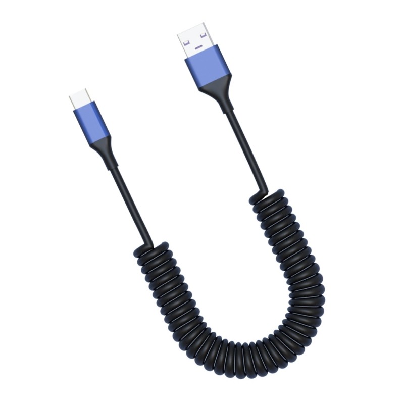Coiled Type C Data Cable With Quick Charge Function Ideal For Travel Office And gallery
