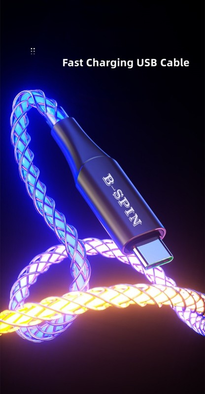 LED RGB Multi Light up USB Type C Fast Charge Cord Samsung Android iPhone 17 16 gallery