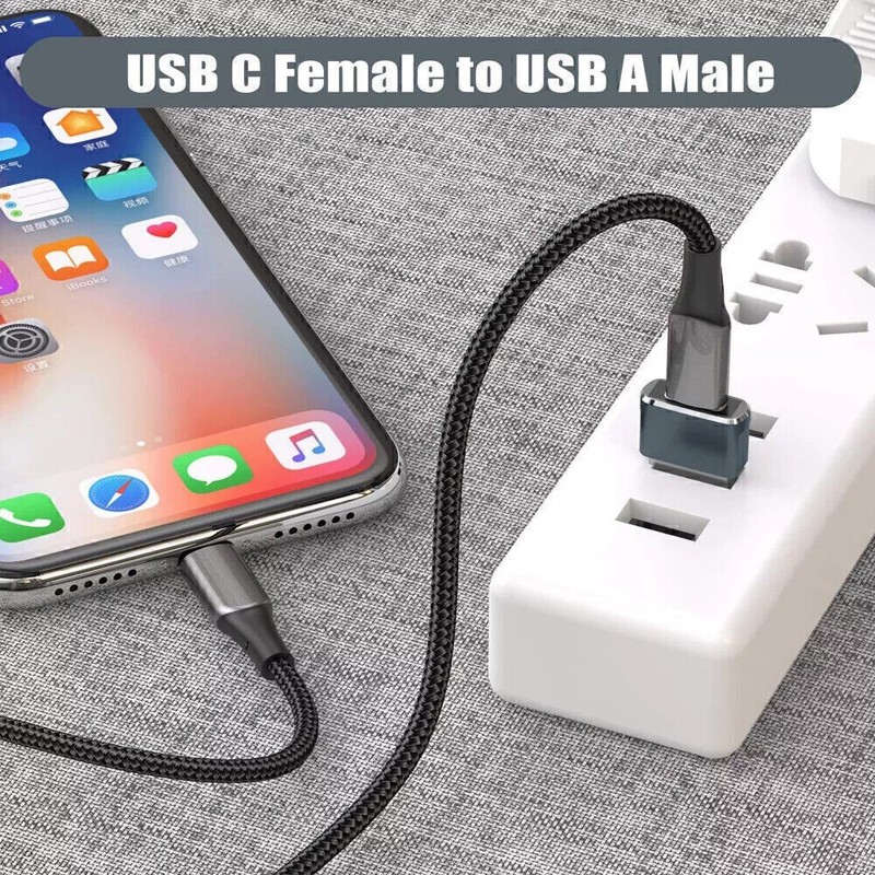 Type-C Female to USB-A Male Converter Adapter For iPhone 15 16 Pro Max Samsung gallery