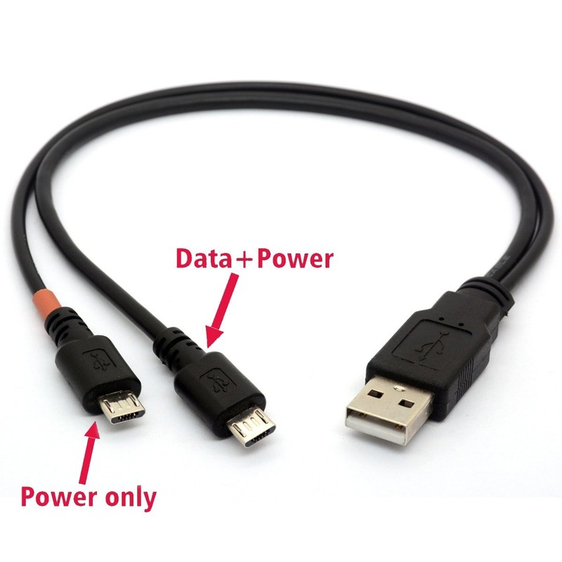 Micro USB Cable Y Splitter USB 2.0 A to Dual Micro B Power Enhancer Hub Adapt... gallery