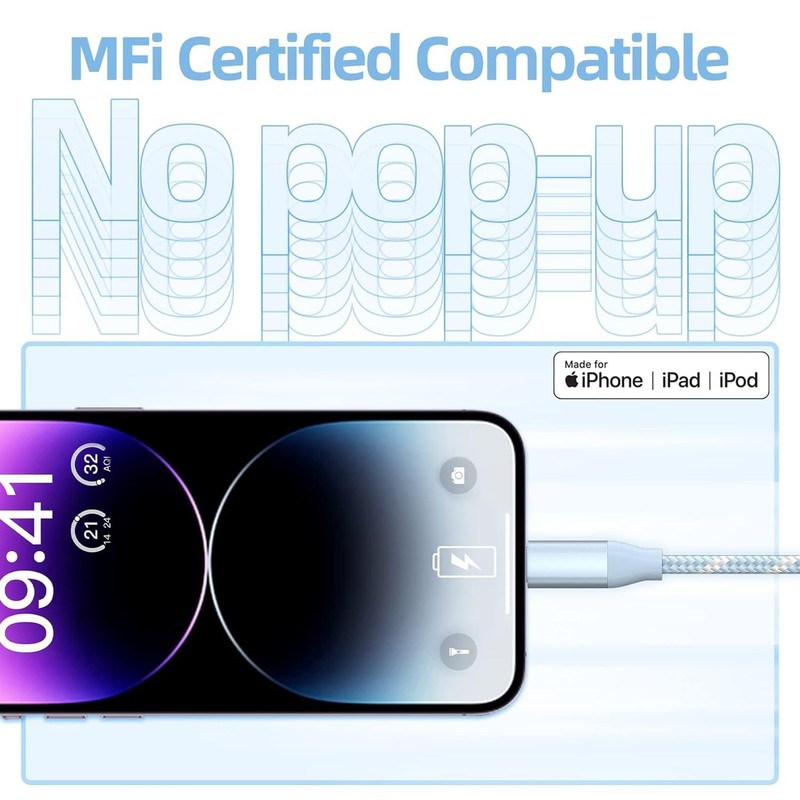 USB C to Lightning Cable 3 Pack 6FT Apple MFi Certified iPhone Fast Charger F... gallery