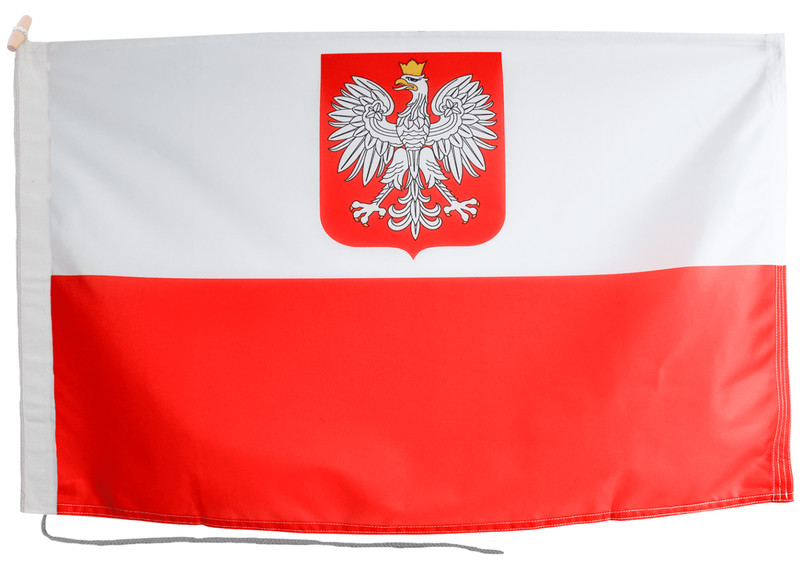 Poland State Flag with Rope and Toggle – Handmade in the UK