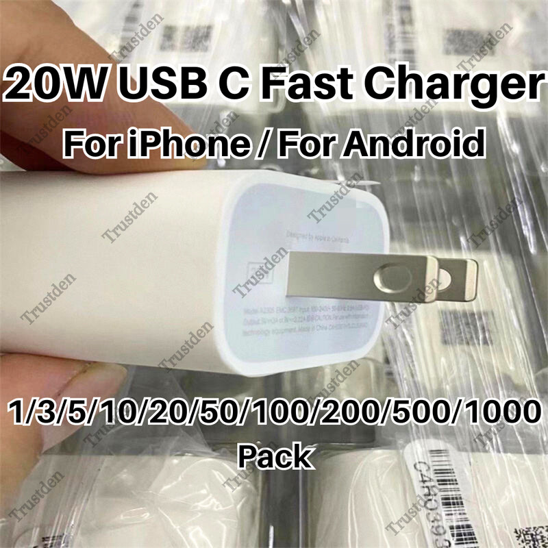 20W USB-C Power Adapter Block PD Fast Charger Cord Lot For iPhone iPad Android