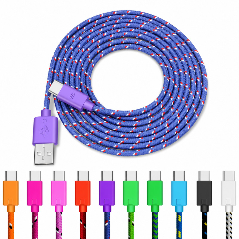Braided USB-C Cable Fast Charging Data Sync Cord 1M 2M 3M for Samsung gallery