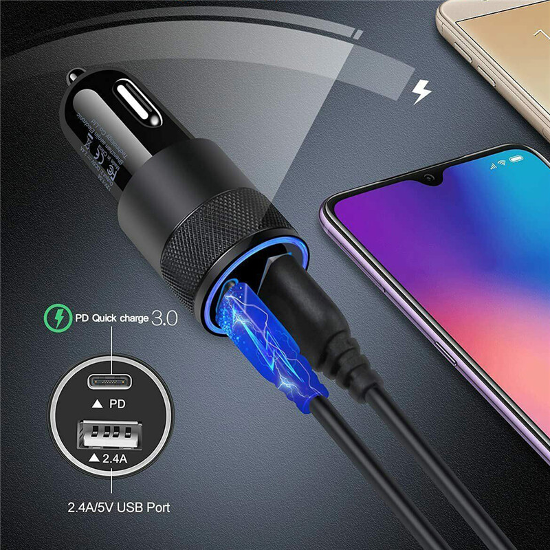PD 30W USB-C Car Charger Block + 4in1 Cable For Samsung Galaxy S24/23/22/+/Ultra gallery