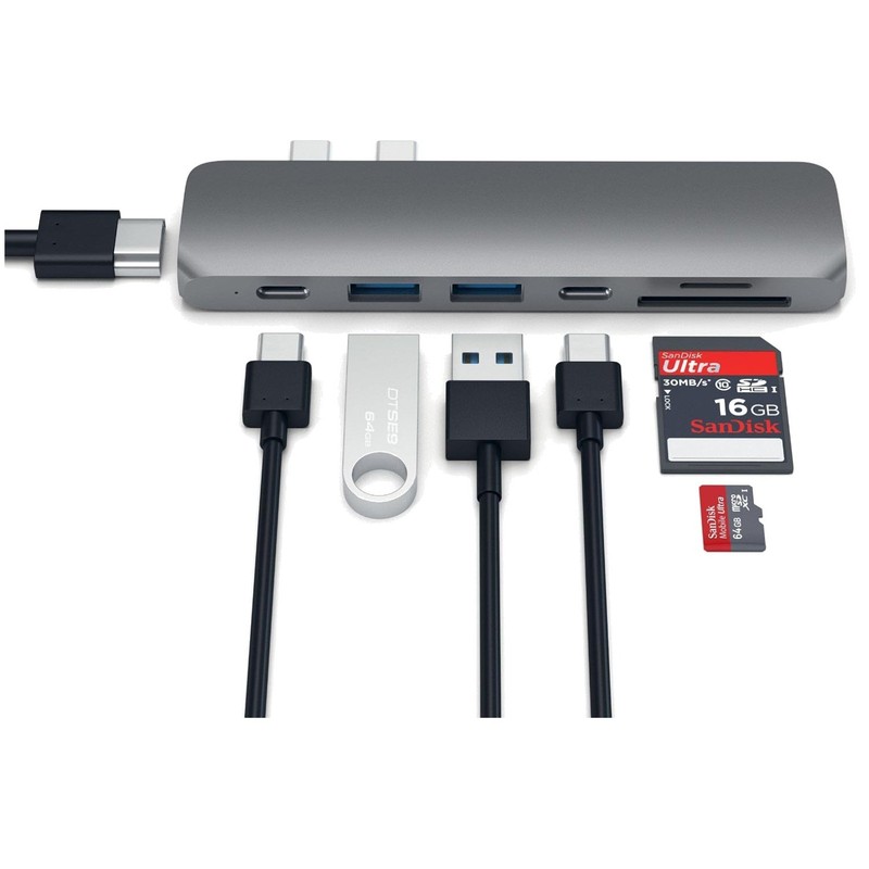 Portable 7-in-1 USB-C Adapter, 4K HDMI, 87W PD, Space Gray