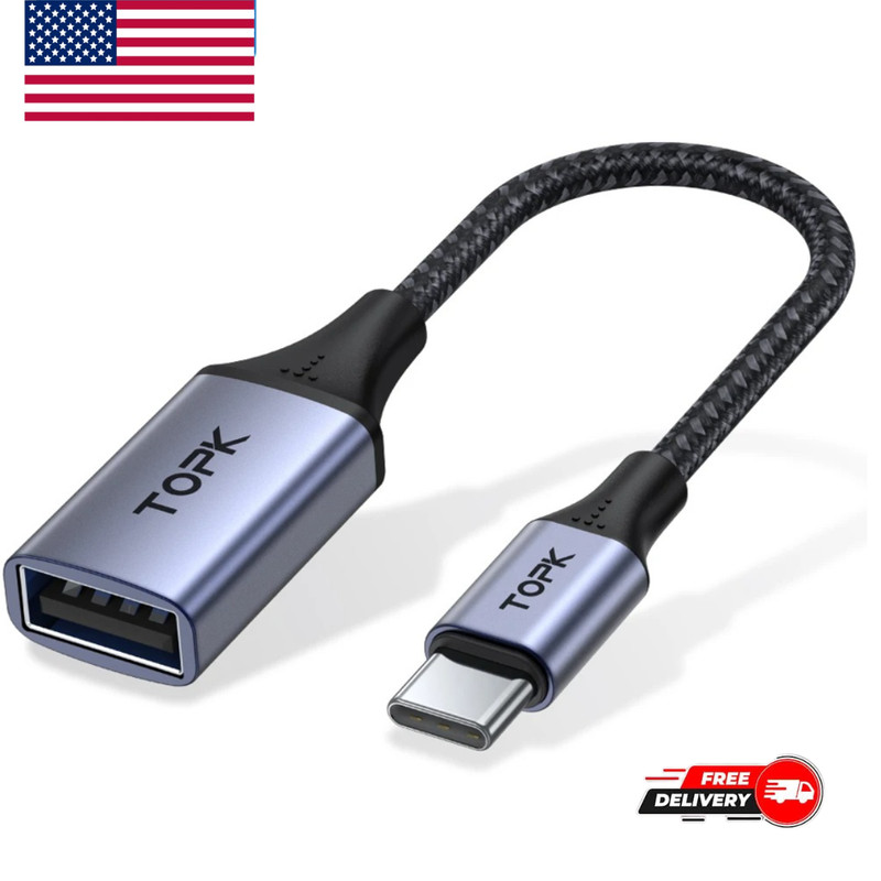 TOPK USB C to USB A Adapter OTG Type C Male to USB 3.0 Female