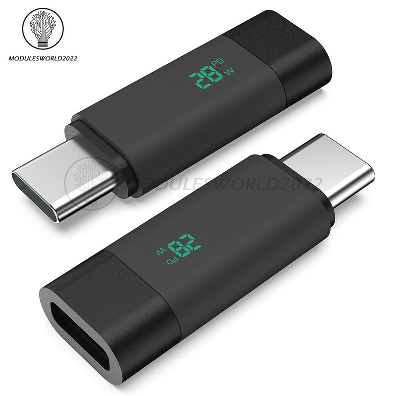 99W Power Digital Display Converter Type-C Male to Female Adapter Fast Charging gallery