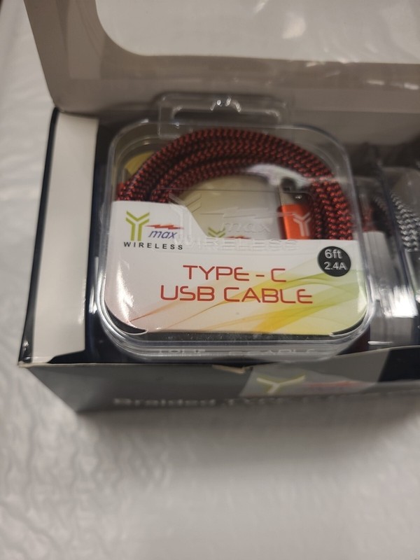 Lot of 10 Type-C USB Braided Cable - 6 foot New In Package gallery