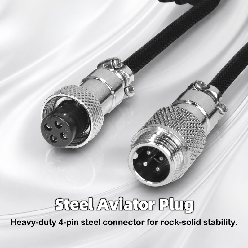 Coiled Keyboard Cable USB C to USB A for 8K Magnetic Switch Keyboards Double gallery