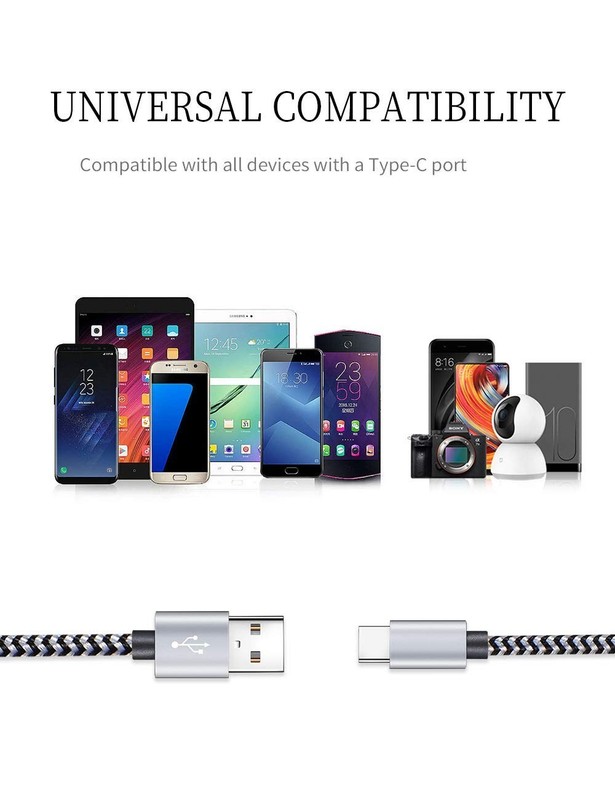 5 Pack 6ft USB C Cable 3A Fast Charging Nylon Braided Charger Cord gallery