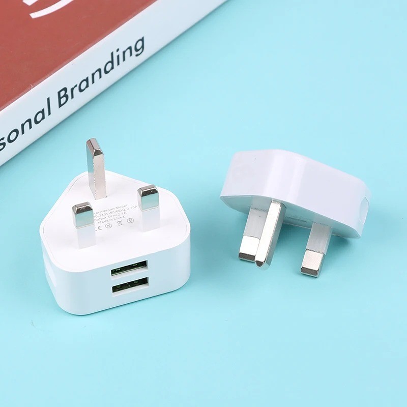 UK 3 Pin USB Charger 2.1A Fast Wall Plug Adapter iPhone Samsung Huawei gallery