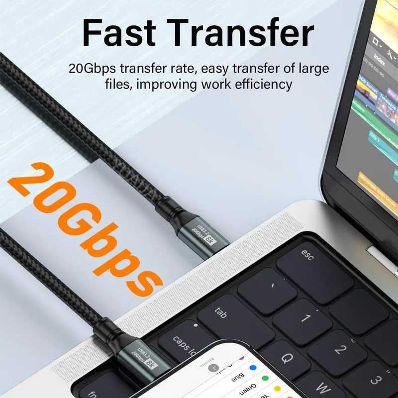 Type C to Type C PD 100W USB 3.2 20Gbps Fast Charging Cable 3M 8K Thunderbolt gallery