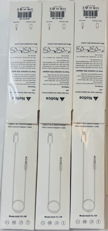 WholeSale Type-C To 3.5 mm AUX Car Audio Adapter Cable Box Pack