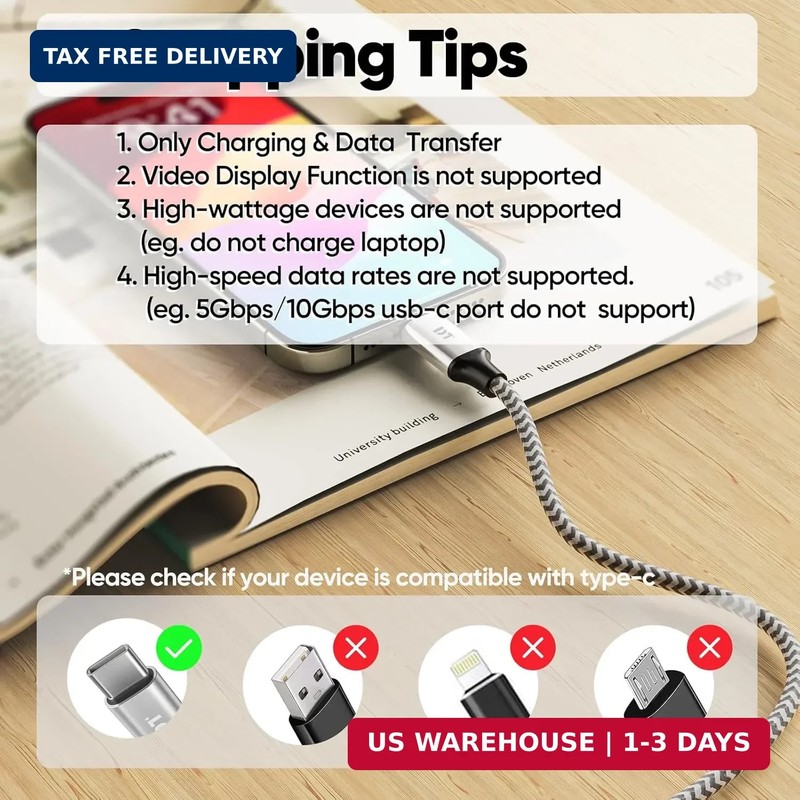 20 Ft USB C Cable, Long USB a 2.0 to Type C 12W Fast Charging & Data Transfer Co gallery