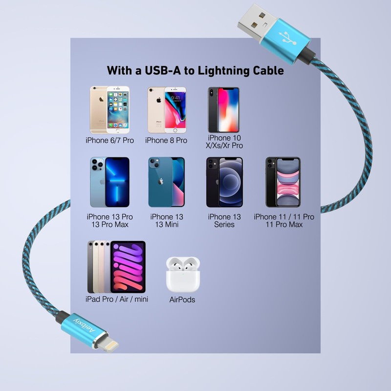 iPhone Charger 10FT 5 Pack,[Apple MFi Certified] Lightning Cable Nylon Braide... gallery