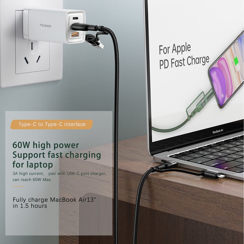 Multi 4in1 60W Cable USB C/USB Charger Cord For iPhone 17 16 Samsung S26 S25 S24 gallery