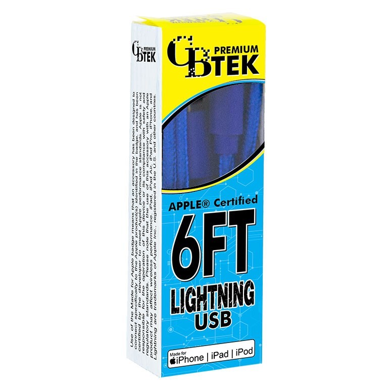 CBTEK iPhone MFI Certified 6ft Charging Cables - Lightning USB gallery