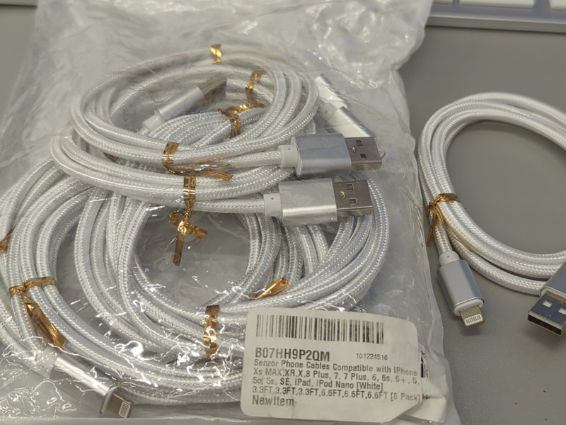 6pk 3'-6' Braided Cable Heavy Duty USB lot Cord For iPhone Xs,8Plus,7. 7+,6,6s gallery