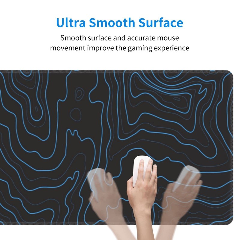 Topographic Contour Gaming Mouse Pad XL, Large Non Slip Rubber Mousepad, Stit... gallery