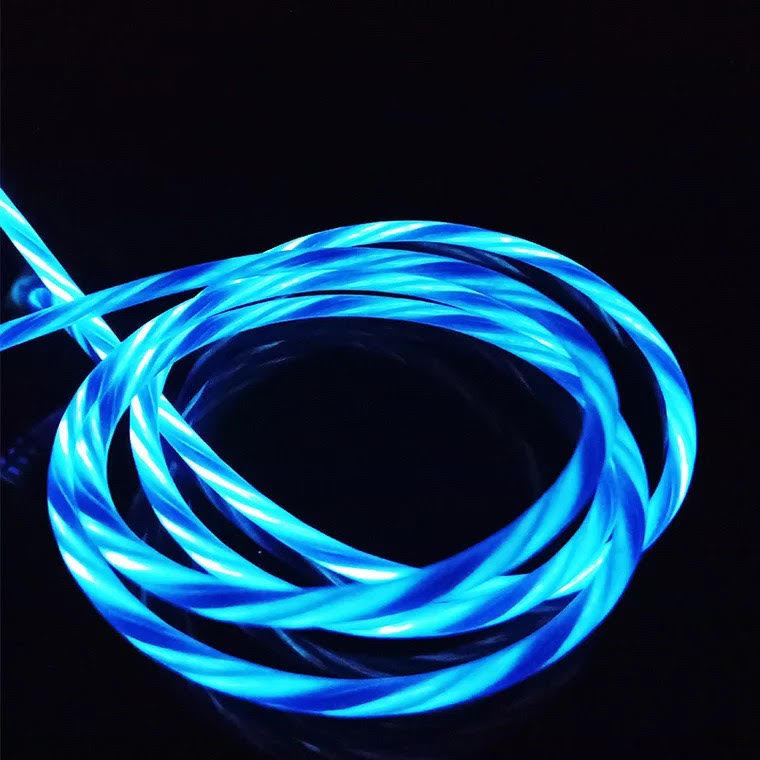 3 Feet LED Light-up/Nylon Braided USB Charger Cable iPhone 11 12 XR XS Max 8 7SE gallery