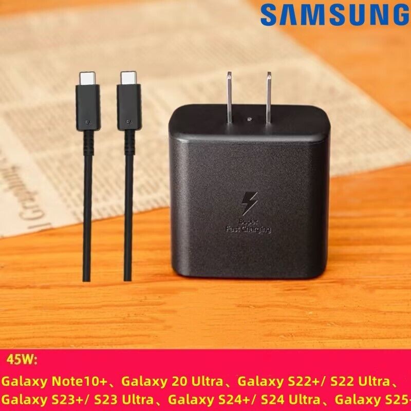 ✅Samsung Galaxy S24 S24+ S24 Ultra 45 Watt Super Fast Wall Charger & USB-C Cable gallery