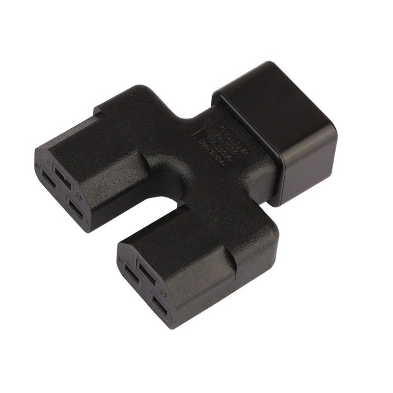 C20 to C21, IEC320 C20 Male to Dual 2xC21 Female Power Splitter Adapter gallery