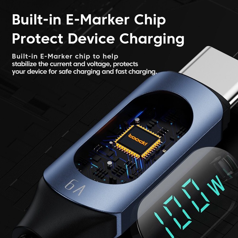 USB Type C to Type C Charging Cable PD 100W Fast Charger Data Cord LED Display gallery
