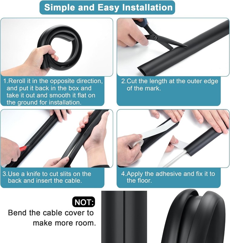 Floor Cable Cover 3ft Brown, LZEOY Cord Covers for Wires on Small-3ft, Brown gallery