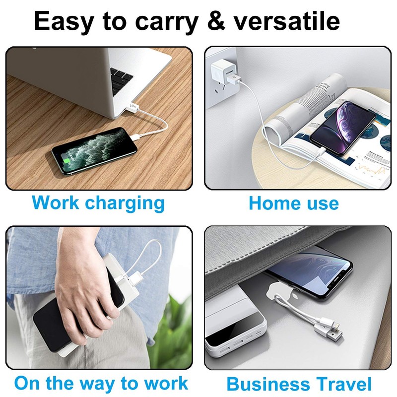 Short Phone 11 X 4.8 X 0.4 inch, White 6 Pack Charging Cable 1FT gallery
