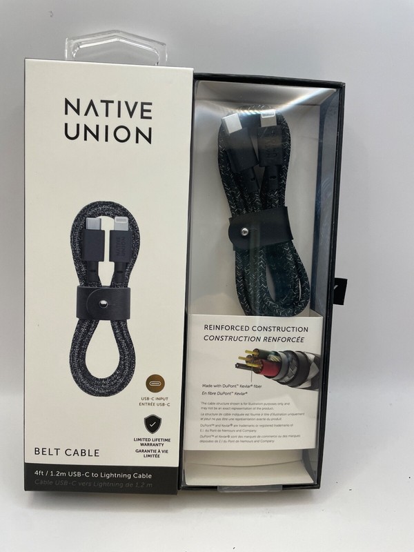 Native Union Belt Cable USB-C/8 Pin- 4ft – Cosmos – BELT-KV-CL-CS-BK-2 MFi