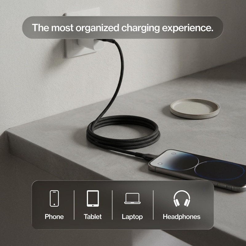Statik MagStack Pro USB C to C Cable, Magnetic Type C Charger 3ft, Black gallery