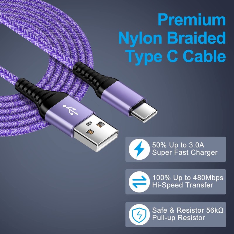USB C to USB A Fast Charging Cable for iPhone 17 16 15 3 ft 4 Pcs gallery