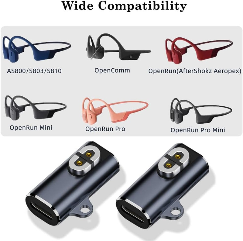 USB C Magnetic Charger Adapter for Aftershokz Aeropex, Shokz Opencomm, Openrun, gallery
