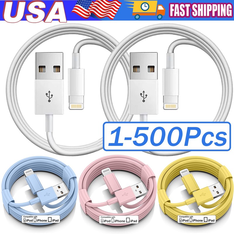 1~500 Pack Fast USB Data Charger Cables Cords For iPhone 14 13 12 11 Pro Max Lot
