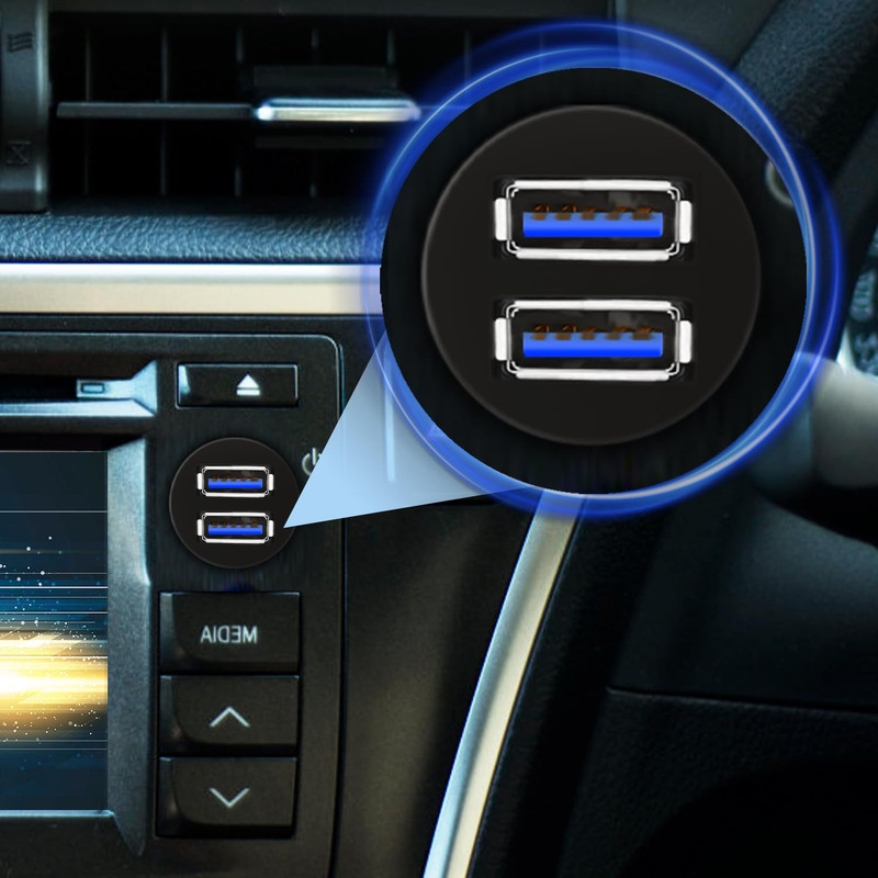 Double Ports USB 3.0 Car Flush Mount Cable USB Dash Mount Adapter | Male gallery