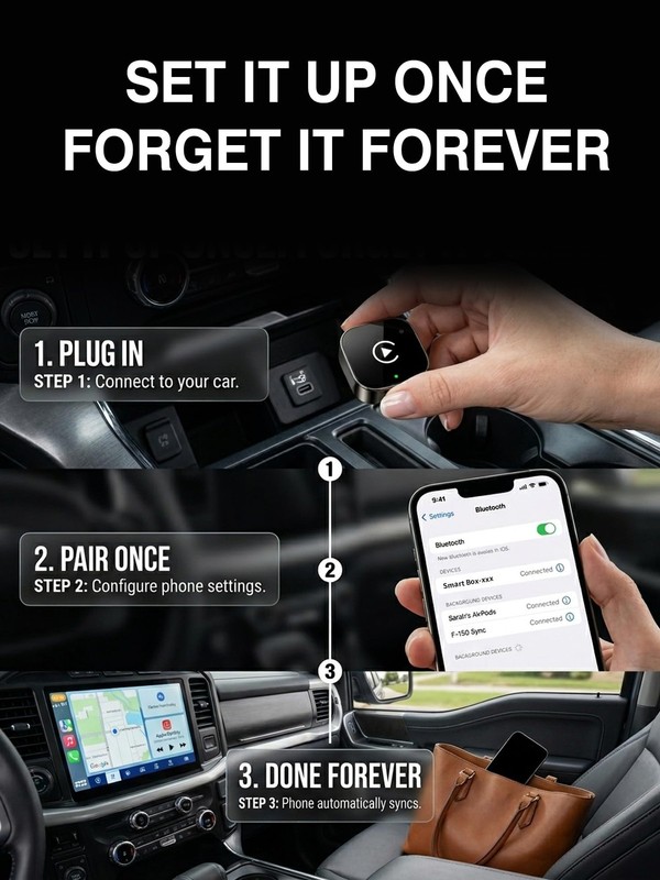 2-in-1 Wireless CarPlay & Android Auto Adapter 5.8GHz – Seamless Switch for M... gallery