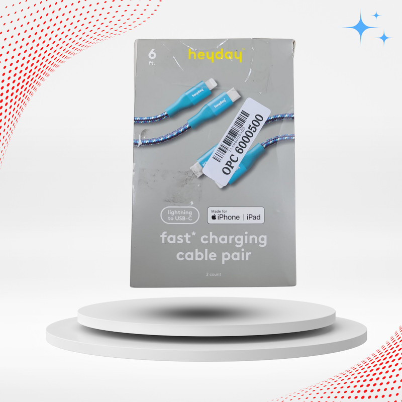 6' USB-C Braided Cable 2pk - heyday Ocean Teal