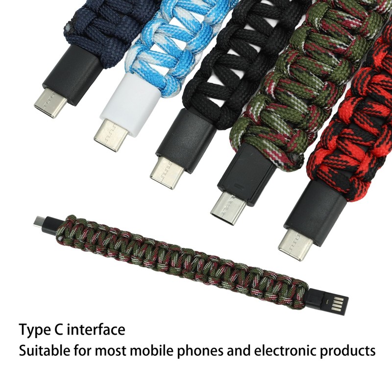 5Pcs Charging Cable Bracelet Type C Woven Cord Data Charger Bracelet gallery
