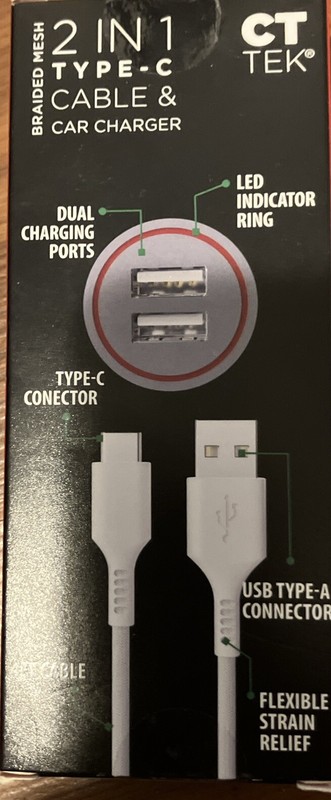 Braided Mesh 2 In 1 Type-C Cable & Car Charger gallery